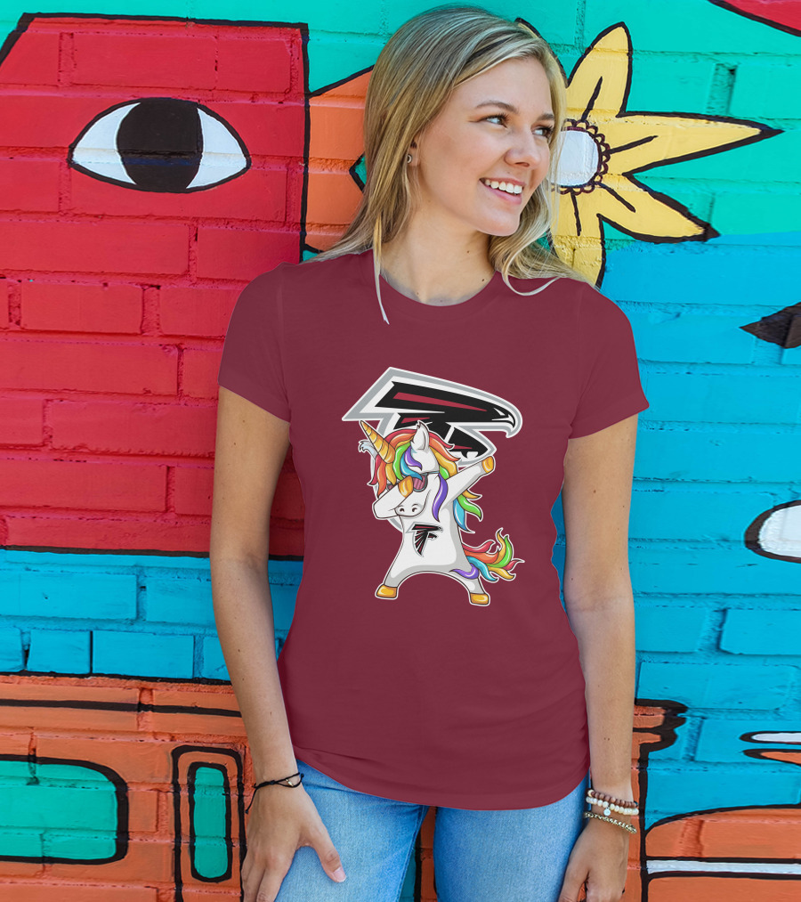 Atlanta Falcons Unicorn Rainbow Dabbing T-Shirt