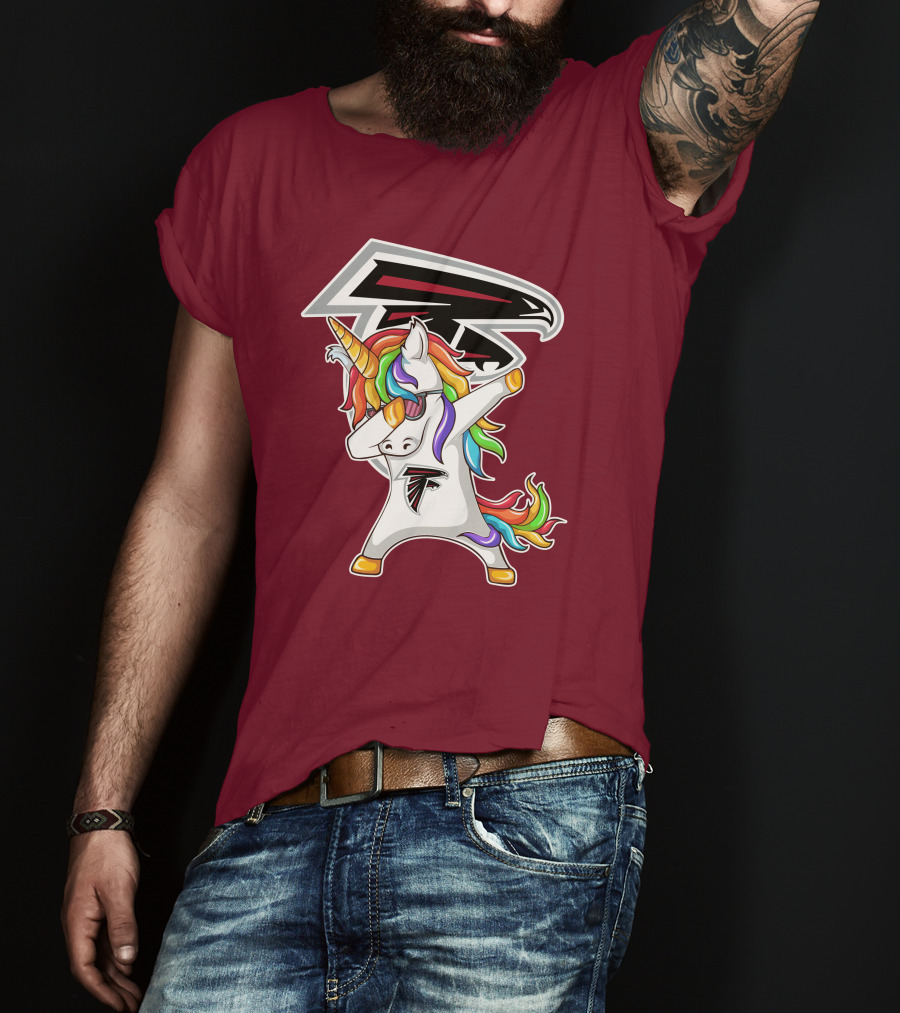 Atlanta Falcons Unicorn Rainbow Dabbing T-Shirt
