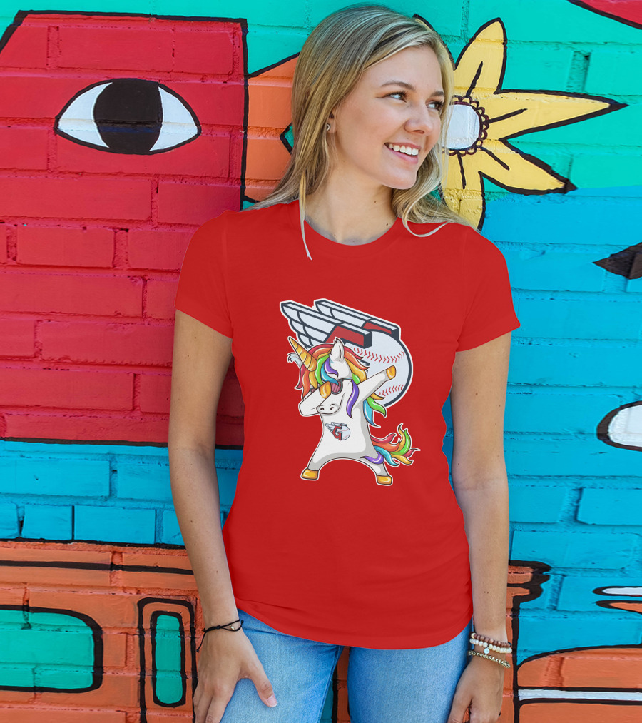 Cleveland Guardians Baseball Unicorn Dabbing With Winged Ball T-Shirt