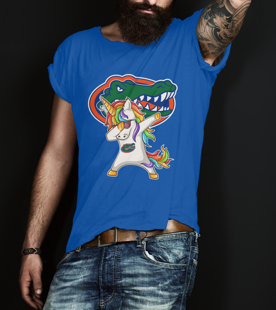 Florida Gators Dabbing Unicorn Rainbow Mane T-Shirt