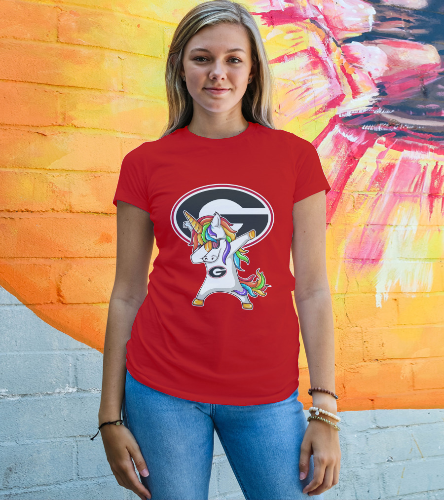 Georgia Bulldogs Dabbing Unicorn T-Shirt