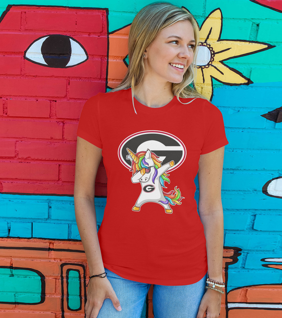 Georgia Bulldogs Dabbing Unicorn T-Shirt