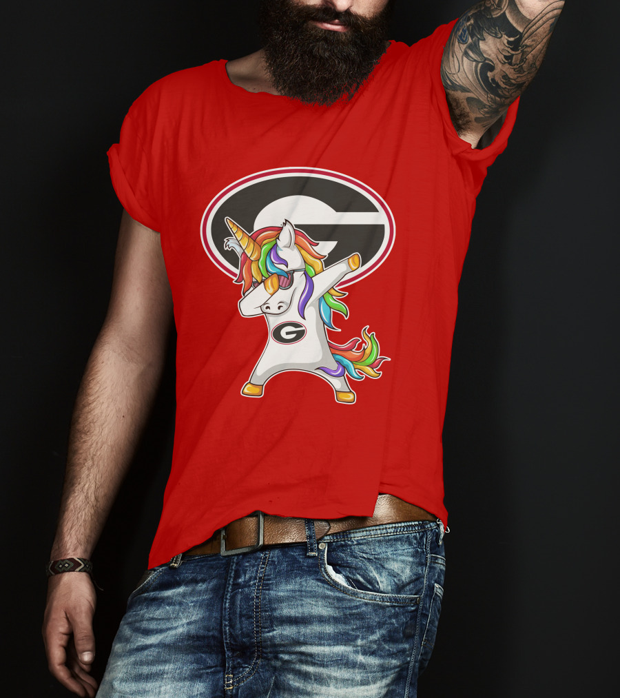 Georgia Bulldogs Dabbing Unicorn T-Shirt