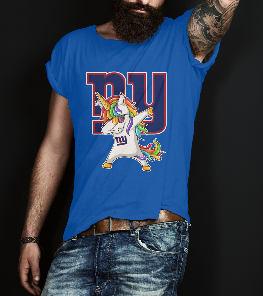 NY Giants Rainbow Unicorn Dab T-Shirt