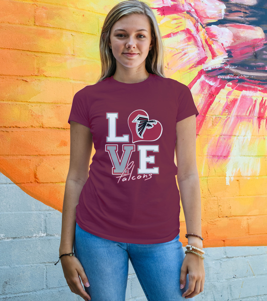 LOVE Atlanta Falcons Heart T-Shirt