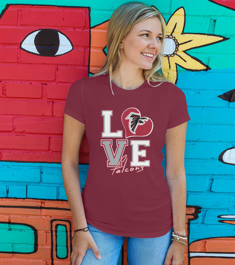 LOVE Atlanta Falcons Heart T-Shirt