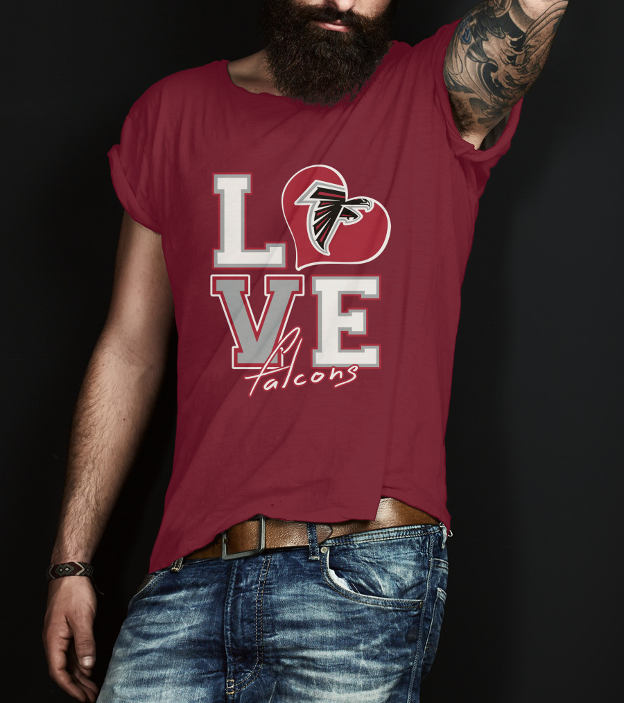 LOVE Atlanta Falcons Heart T-Shirt