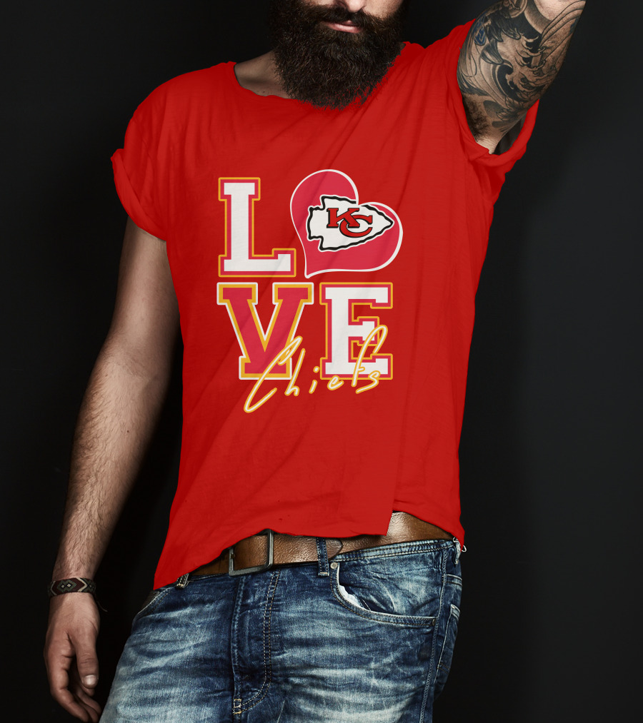 LOVE Chiefs KC Arrowhead Heart T-Shirt
