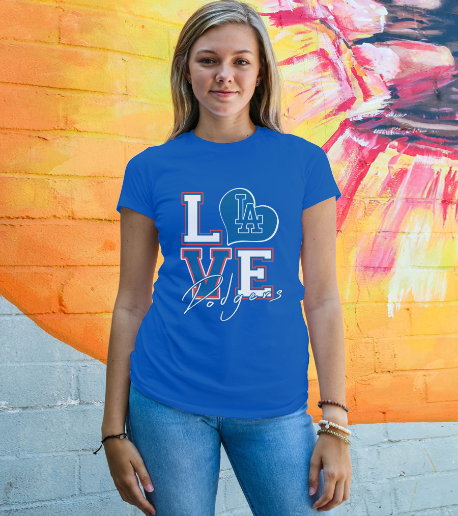 LOVE LA Dodgers Heart T-Shirt