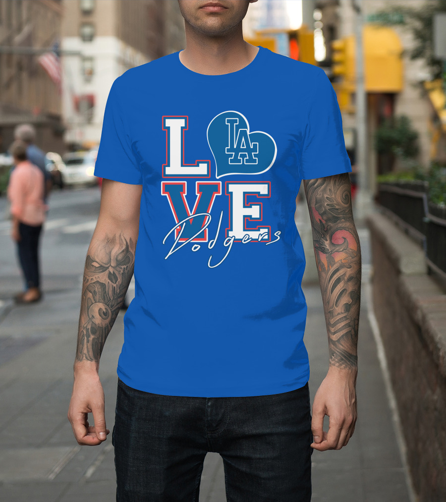 LOVE LA Dodgers Heart T-Shirt