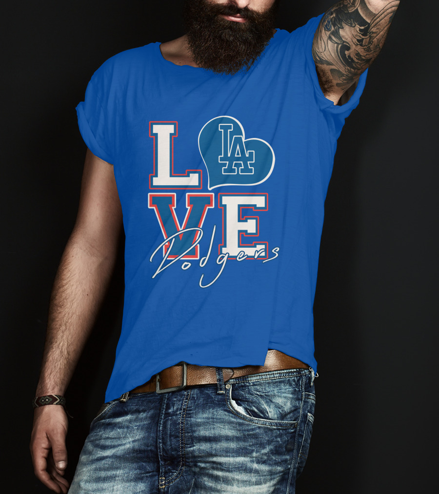 LOVE LA Dodgers Heart T-Shirt