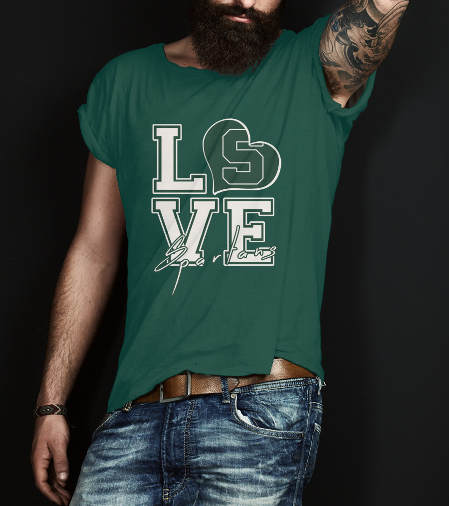 Love Spartans Michigan State Heart T-Shirt