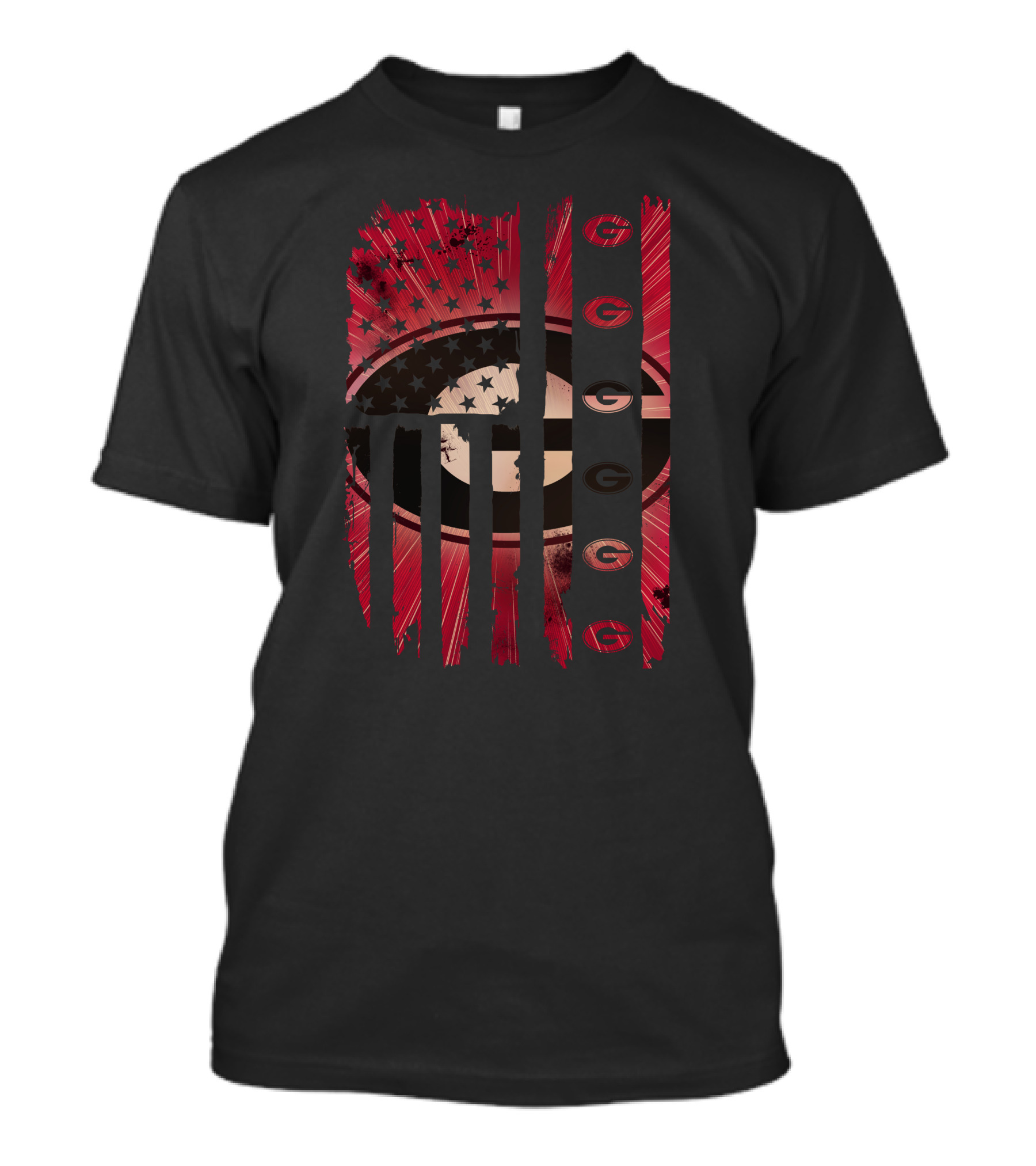 Georgia Bulldogs American Flag Distressed T-Shirt