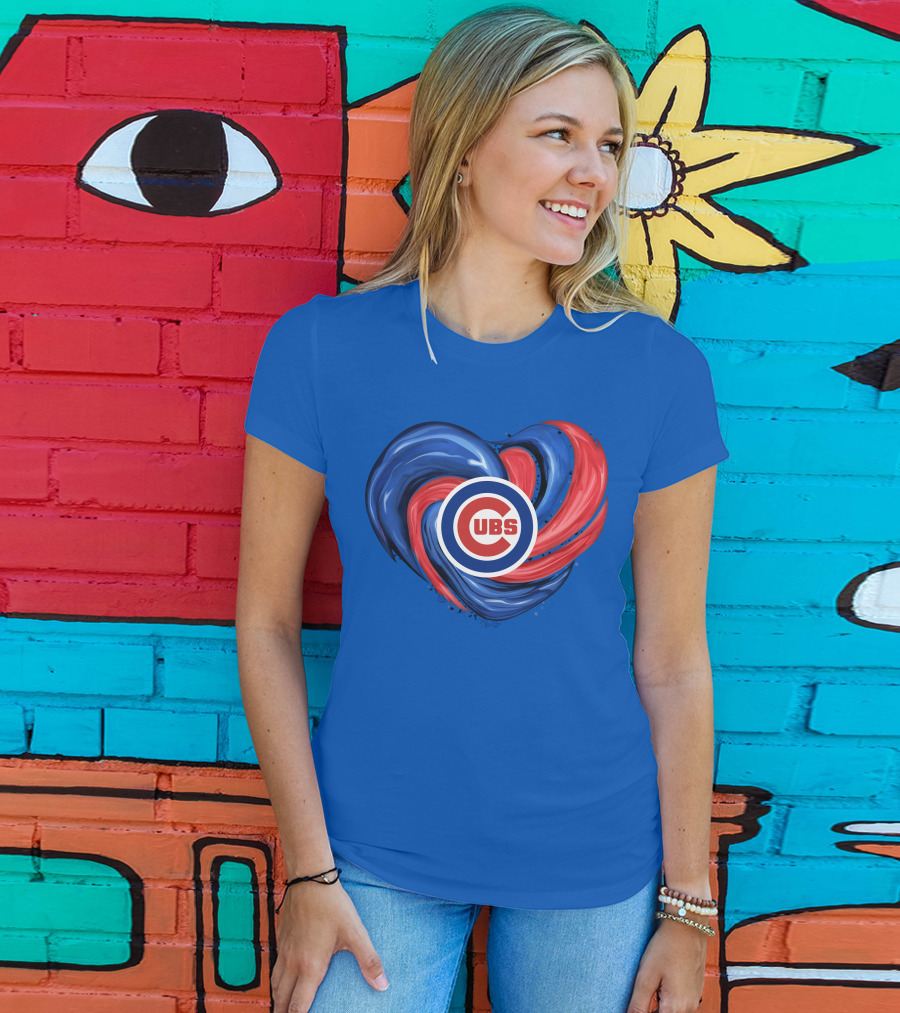 Cubs Heart Swirl Chicago Tornado T-Shirt