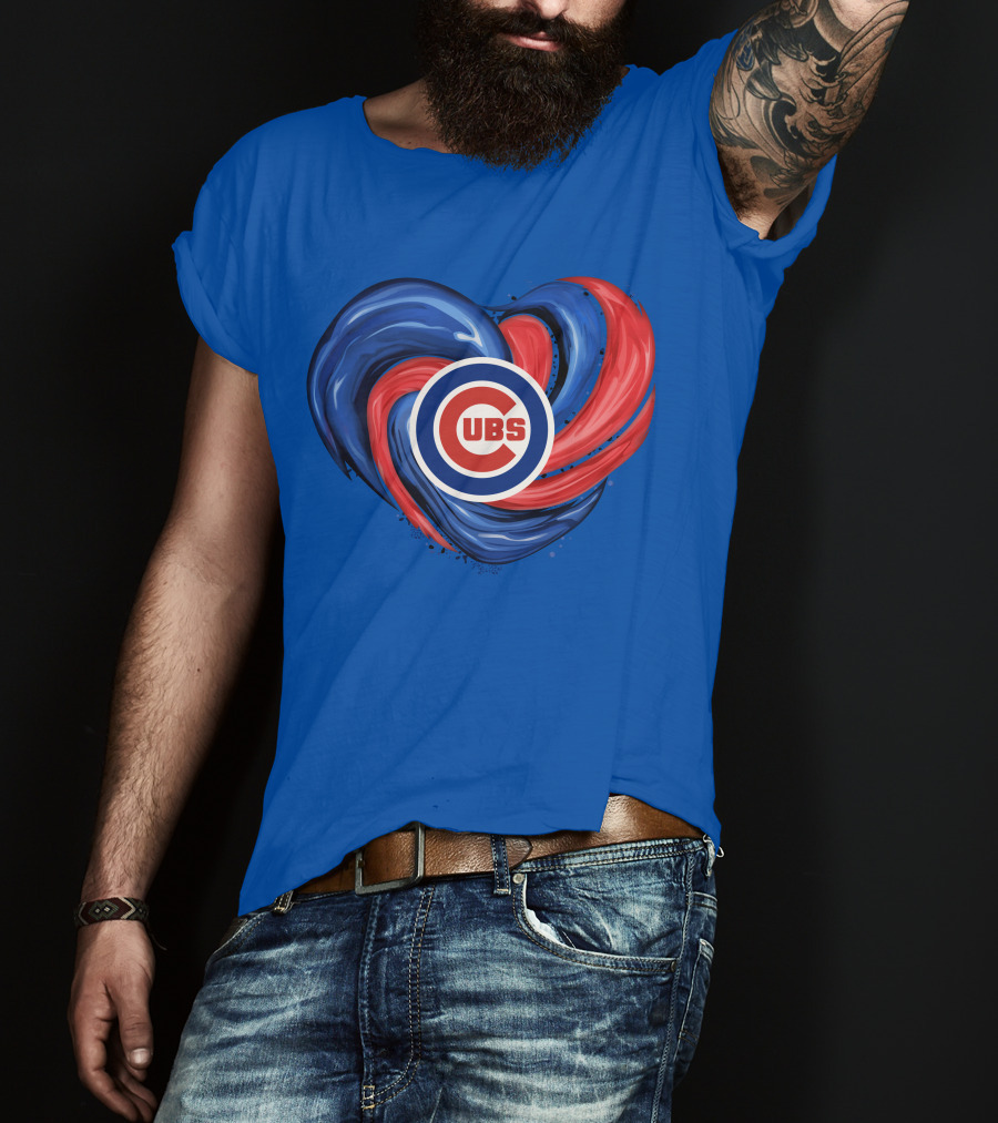 Cubs Heart Swirl Chicago Tornado T-Shirt