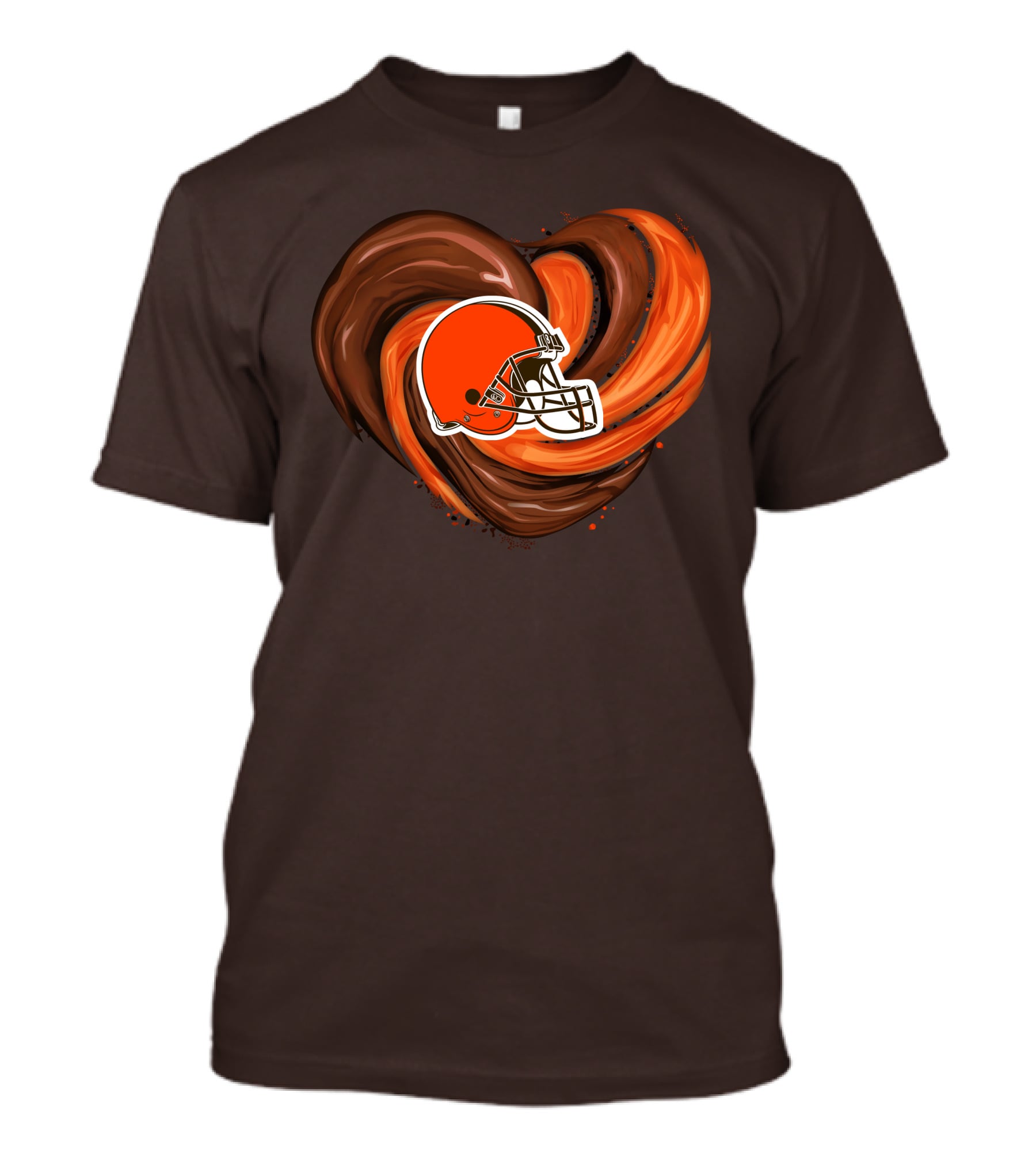 Cleveland Browns Football Helmet Tornado Heart T-Shirt