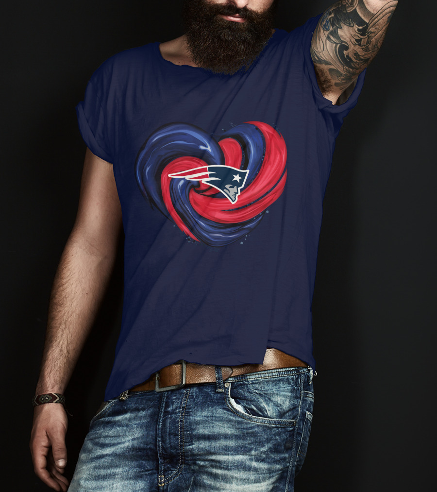 New England Patriots Heart Swirl T-Shirt