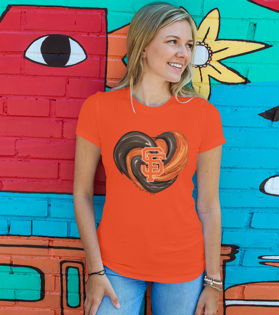San Francisco Giants Heart Logo Swirl T-Shirt