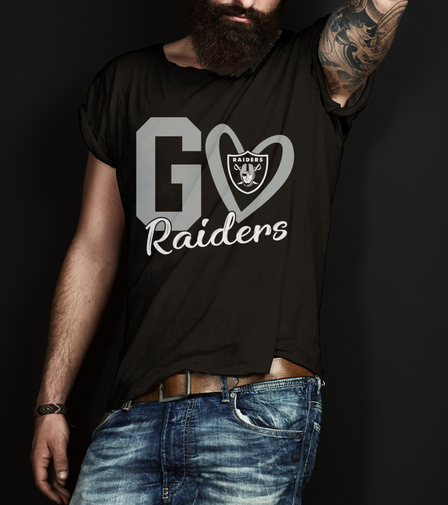 Go Raiders Heart Logo Las Vegas Raiders T-Shirt
