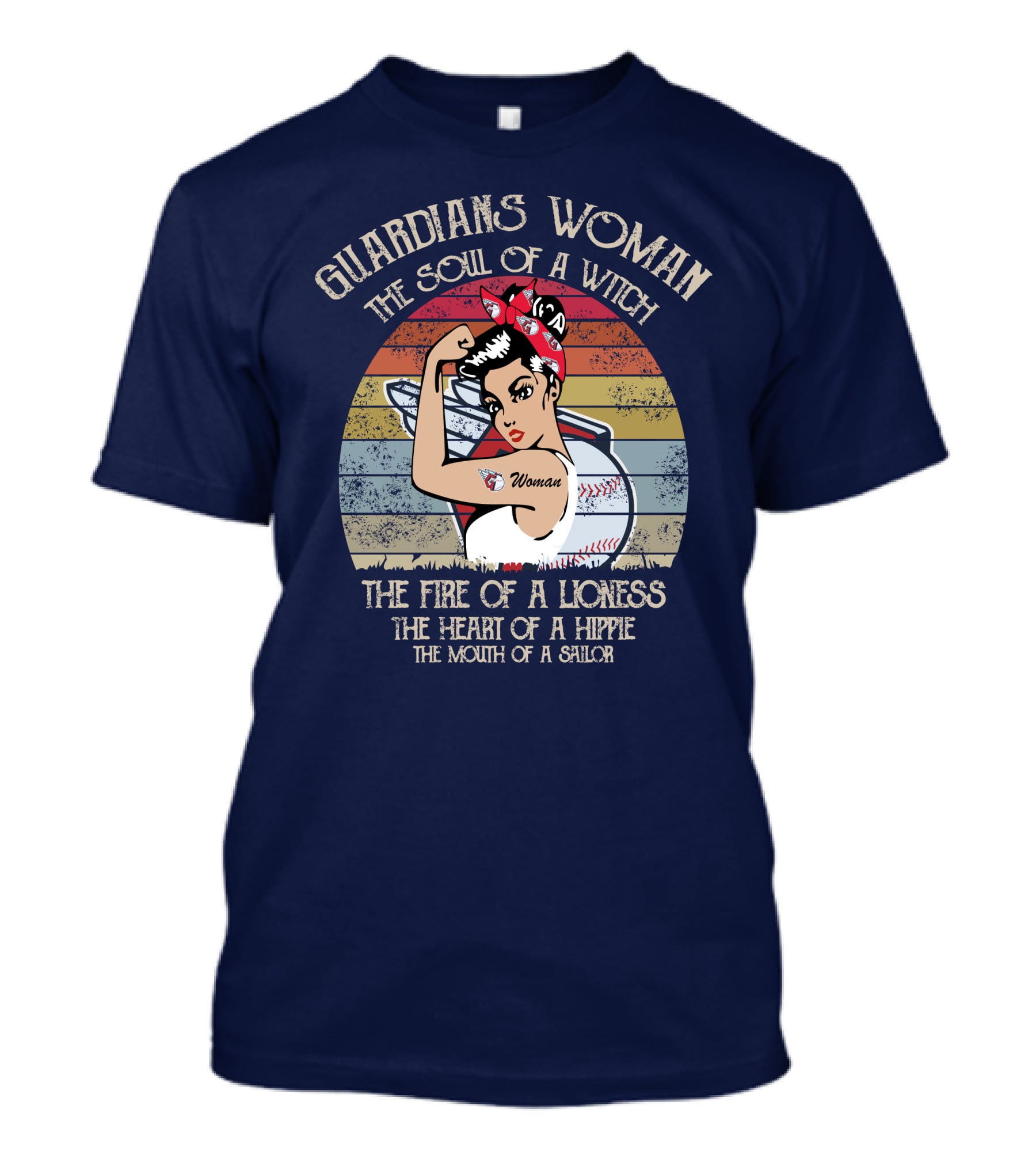 Guardians Woman The Soul Of A Witch The Fire Of A Lioness The Heart Of A Hippie The Mouth Of A Sailor T-Shirt
