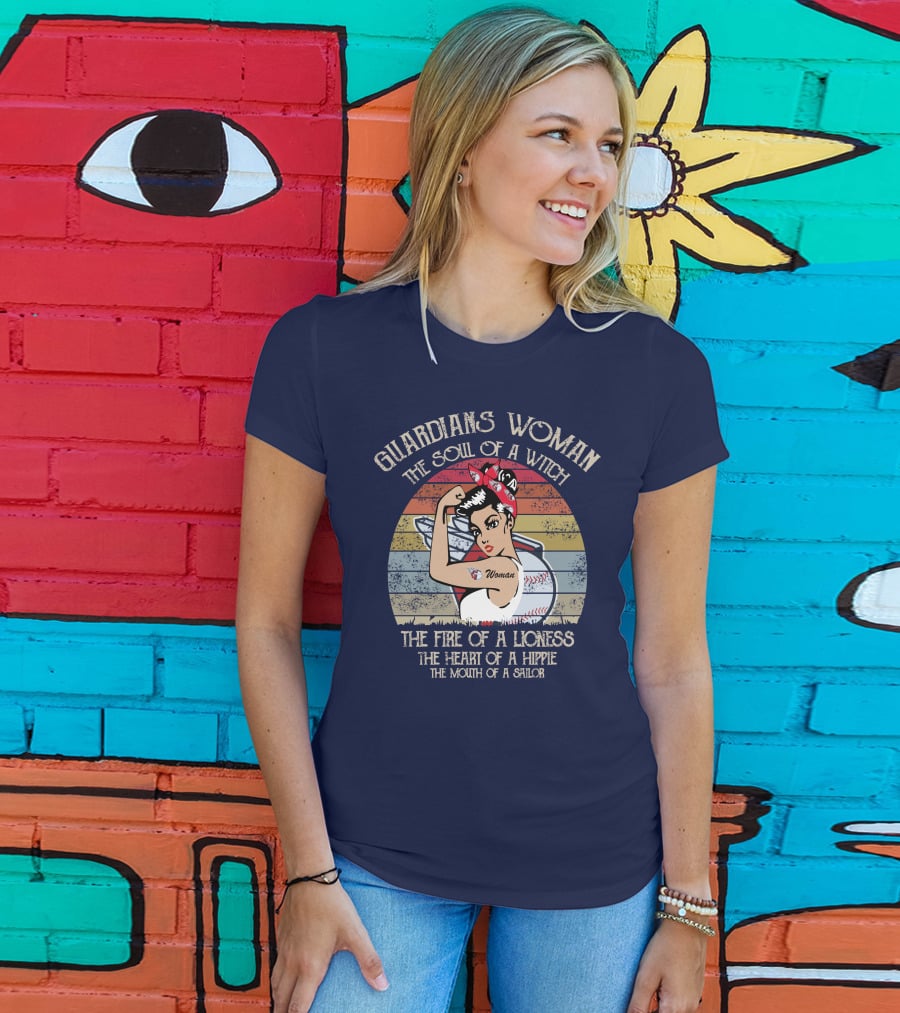 Guardians Woman The Soul Of A Witch The Fire Of A Lioness The Heart Of A Hippie The Mouth Of A Sailor T-Shirt