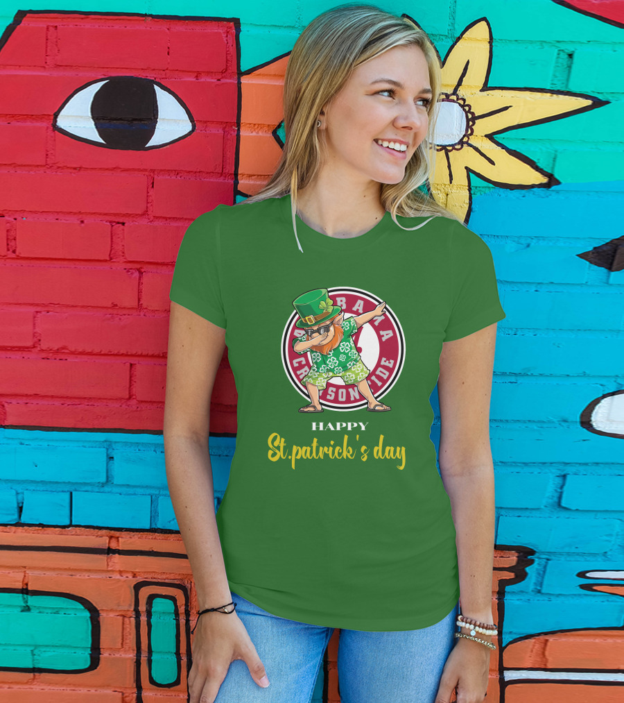 Alabama Crimson Tide Happy St Patrick's Day Dabbing Leprechaun T-Shirt