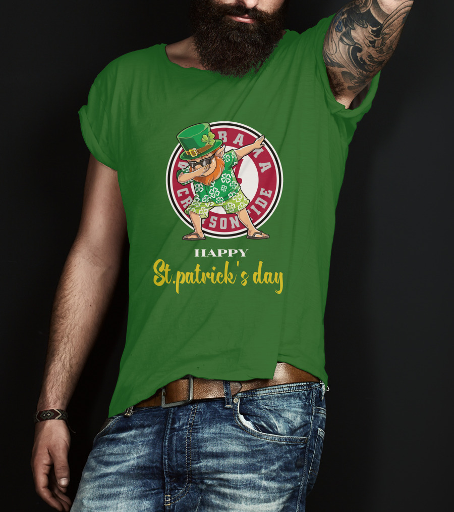Alabama Crimson Tide Happy St Patrick's Day Dabbing Leprechaun T-Shirt