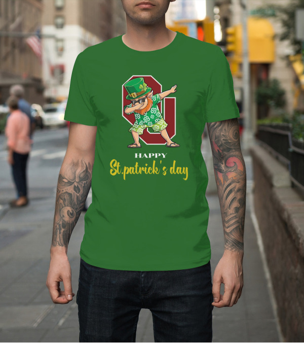 Shirt: Happy St. Patrick's Day Oklahoma Sooners Dabbing Leprechaun T-Shirt Happy St. Patrick's Day Oklahoma Sooners Dabbing Leprechaun T-Shirt