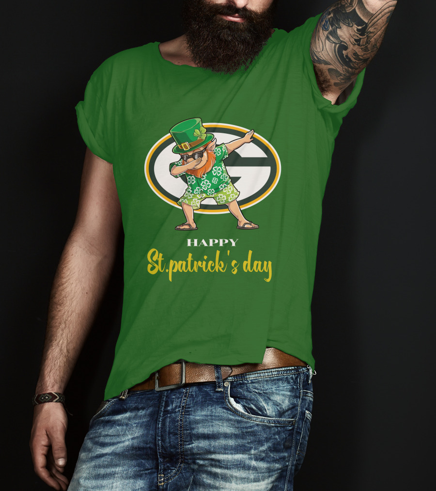 Green Bay Packers Happy St. Patrick's Day Dabbing Leprechaun T-Shirt