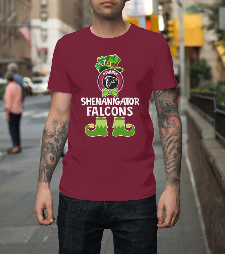 Shenanigator Leprechaun Atlanta Falcons St. Patrick's Day Fun T-Shirt