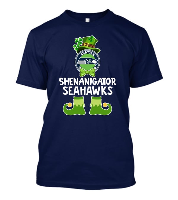 Shenanigator Leprechaun St. Patrick's Day Seattle Seahawks T-Shirt