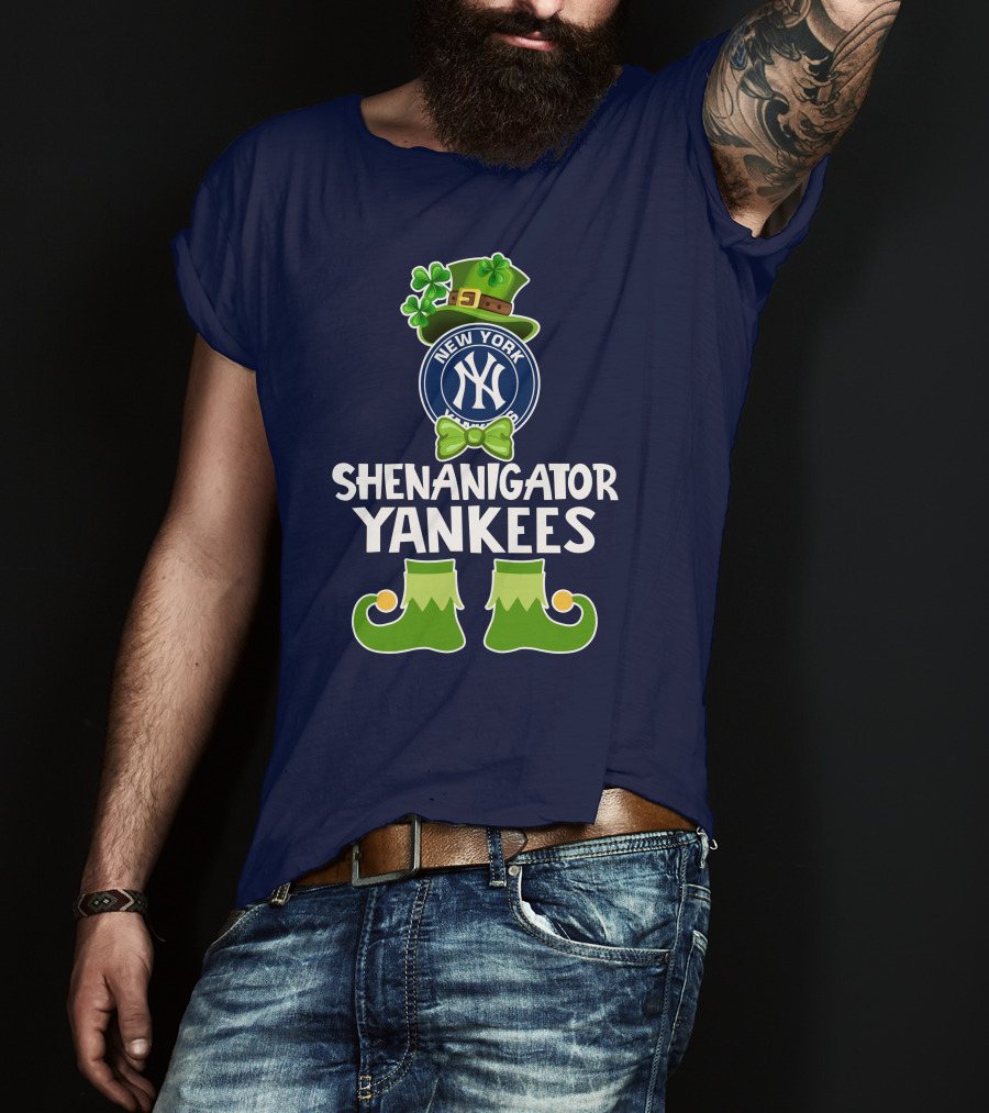 Shenanigator St. Patrick's Day New York Yankees Funny Leprechaun T-Shirt