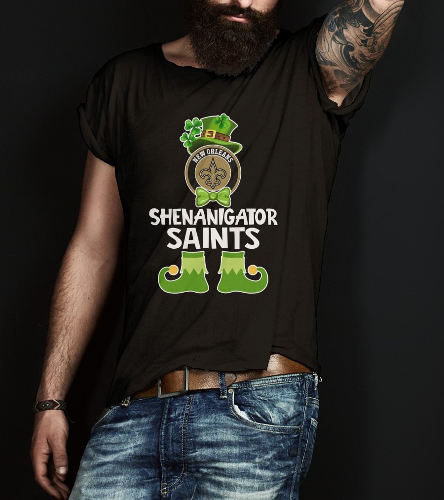 New Orleans Shenanigator Saints Funny Leprechaun St. Patrick's Day T-Shirt