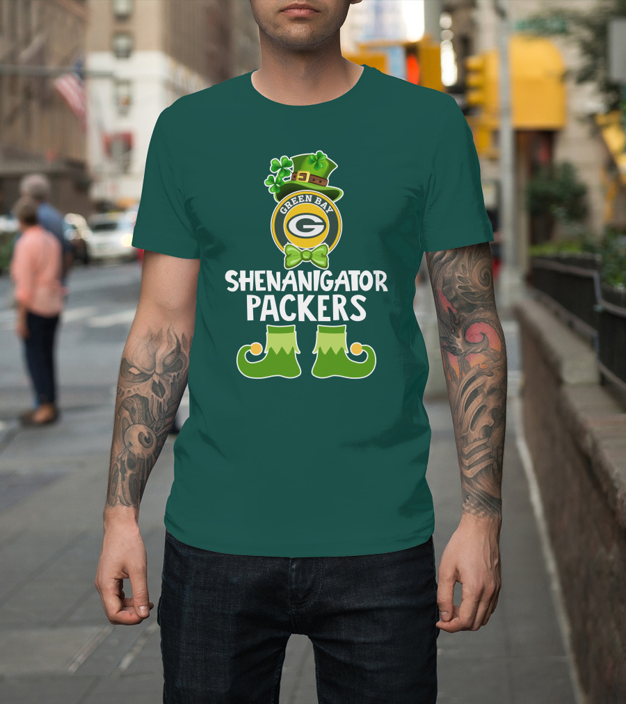 Green Bay Packers Shenanigator Funny Leprechaun St. Patrick's Day T-Shirt
