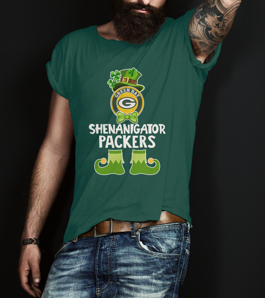 Green Bay Packers Shenanigator Funny Leprechaun St. Patrick's Day T-Shirt