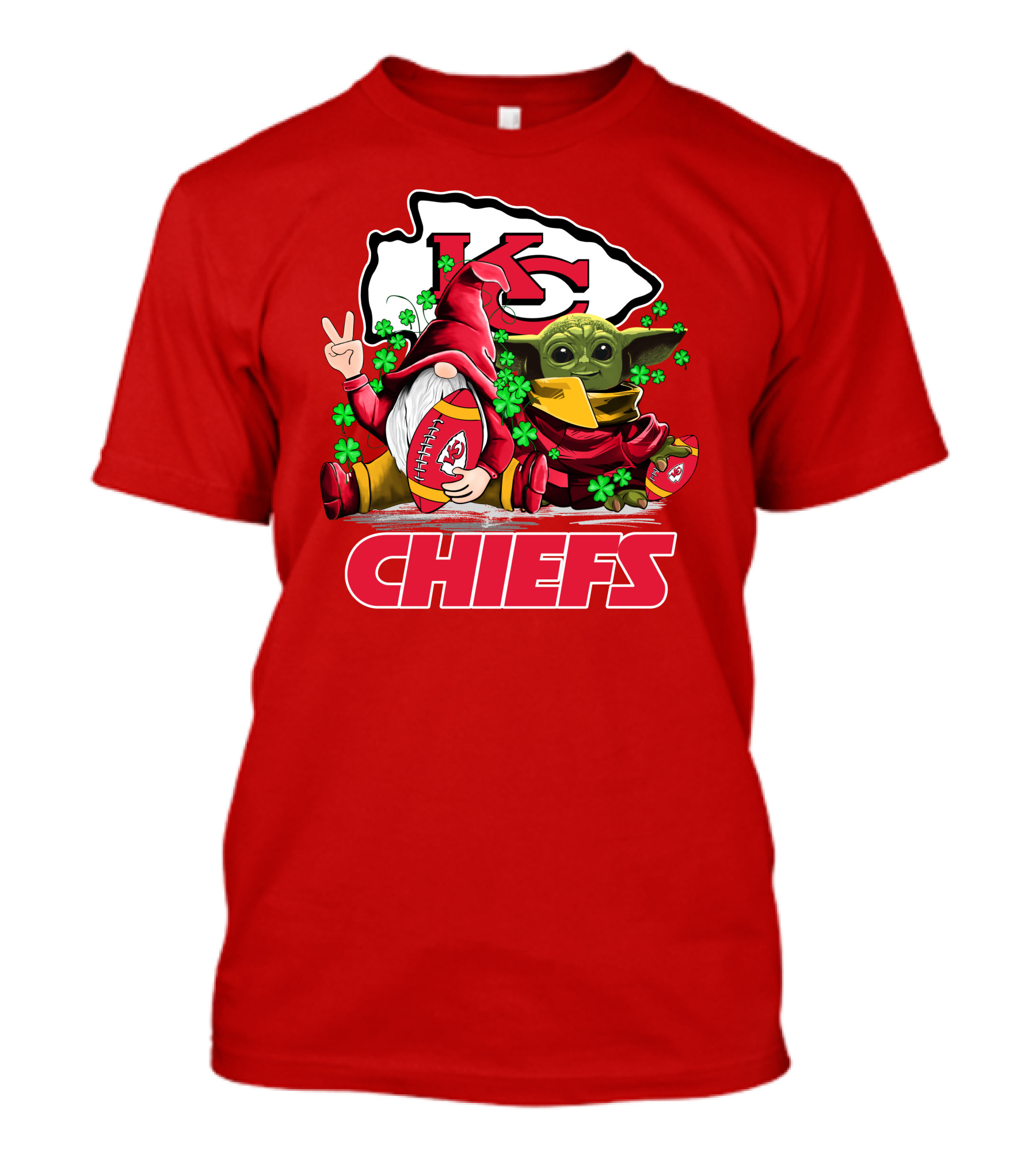 Kansas City Chiefs Leprechauns Gnomes Baby Yoda Hug T-Shirt