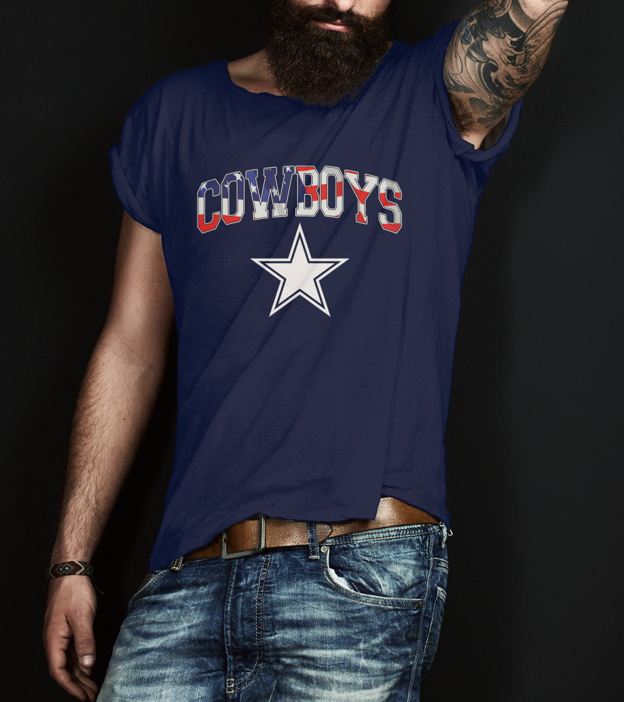 Dallas Cowboys COWBOYS American Flag Star T-Shirt