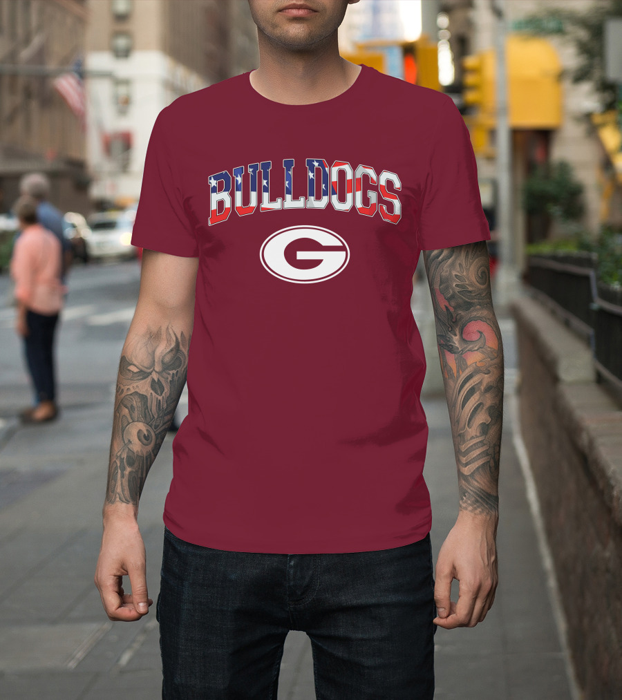 Georgia Bulldogs G Logo American Flag Bulldogs T-Shirt