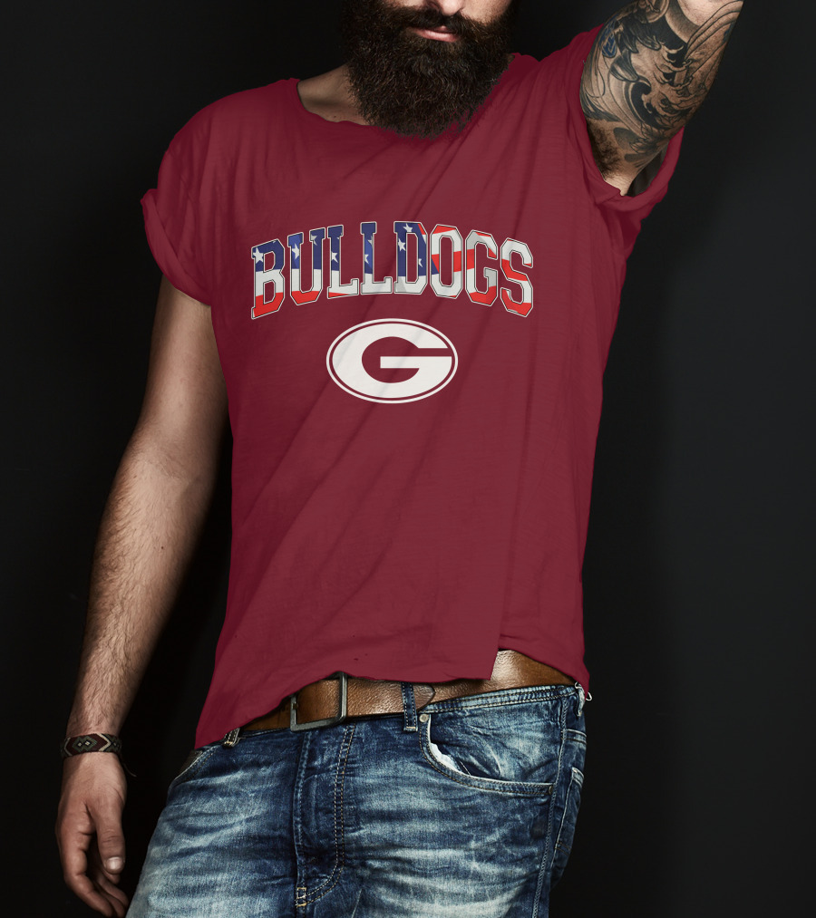 Georgia Bulldogs G Logo American Flag Bulldogs T-Shirt