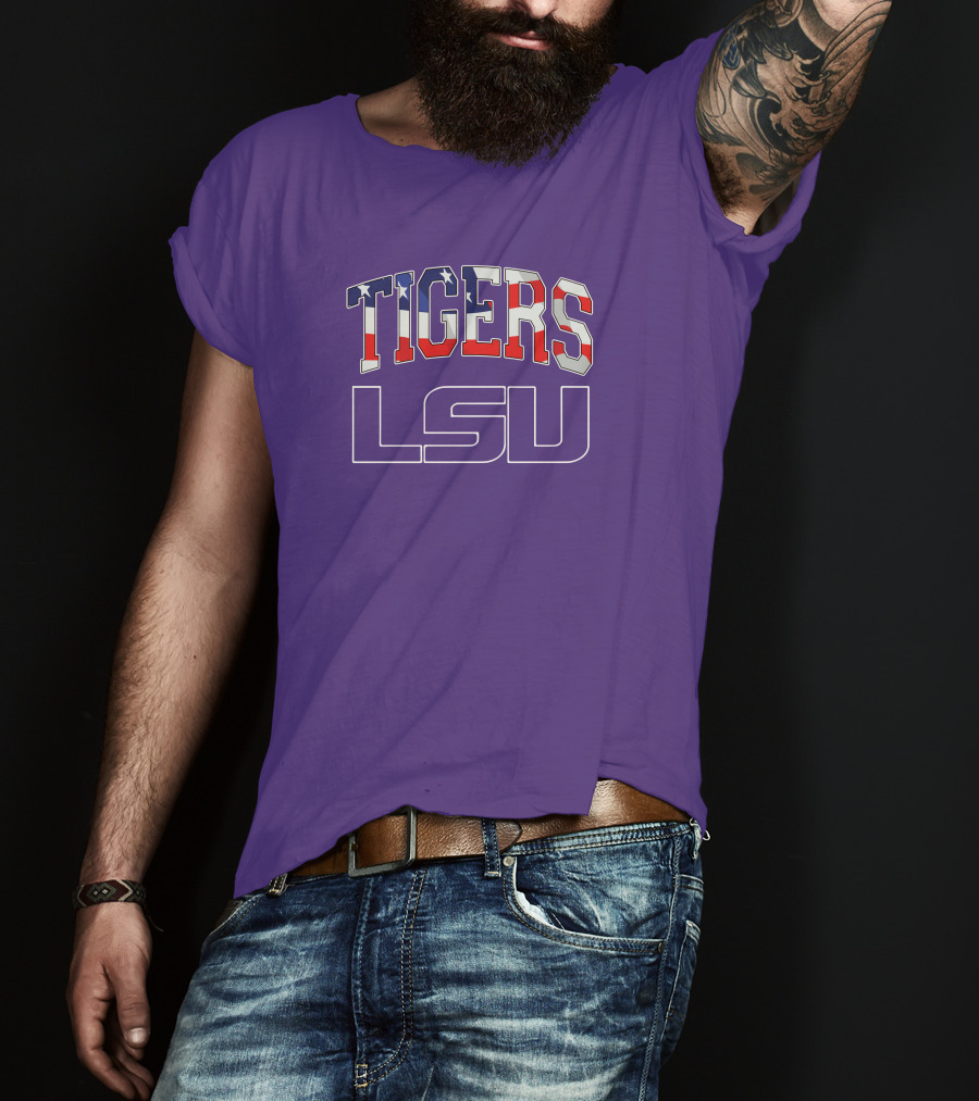 LSU Tigers American Flag T-Shirt