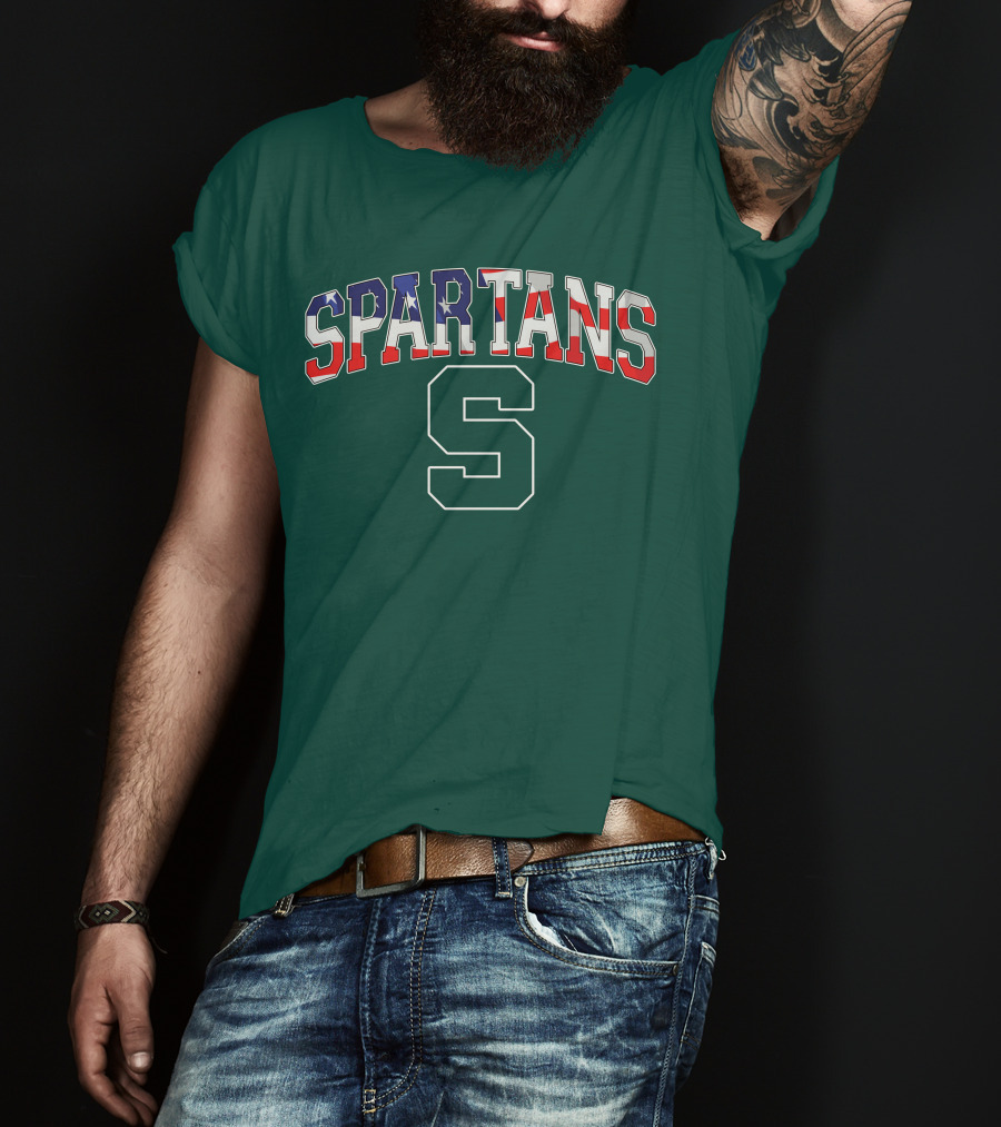 SPARTANS American Flag S T-Shirt