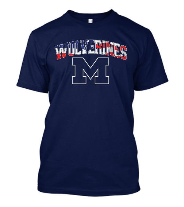 Michigan Wolverines American Flag M T-Shirt