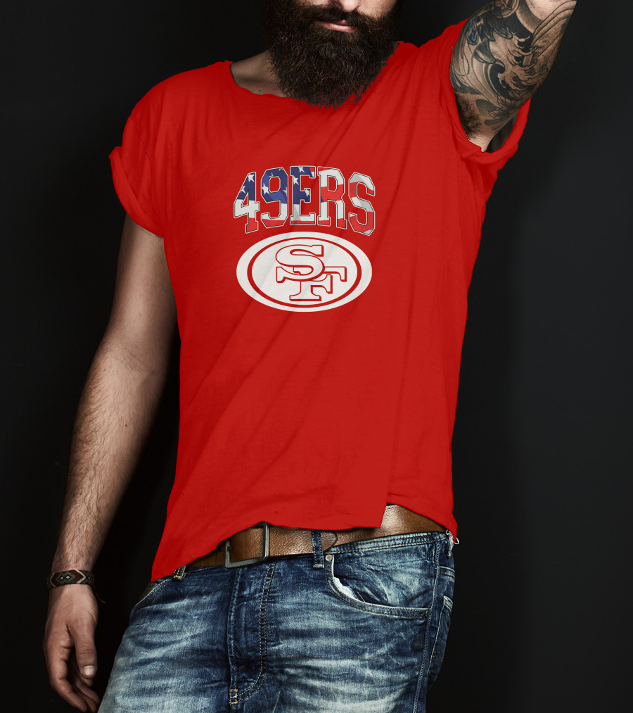 San Francisco 49ers 49ers American Flag SF Oval T-Shirt
