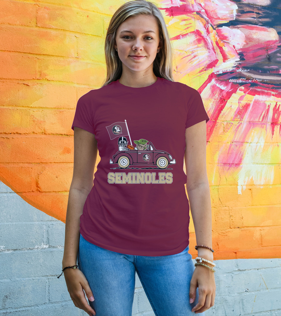 Seminoles Darth Vader Baby Yoda Driving Florida State Star Wars T-Shirt