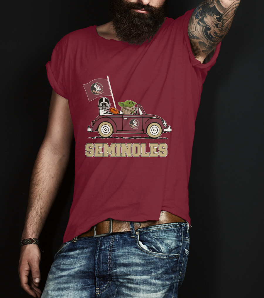 Seminoles Darth Vader Baby Yoda Driving Florida State Star Wars T-Shirt