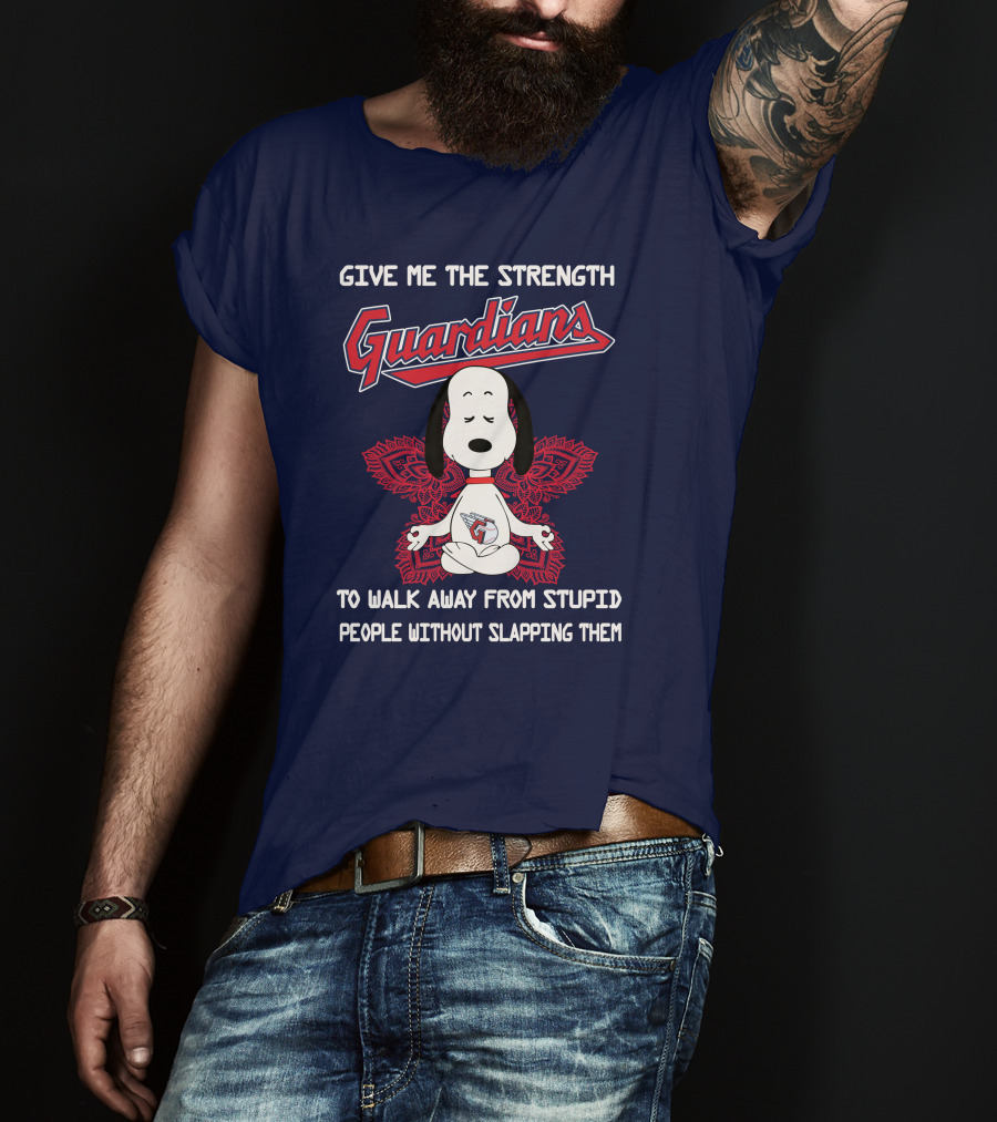 Give Me The Strength Guardians Snoopy Yoga Walk Away From Stupid People Without Slapping Them T-Shirt