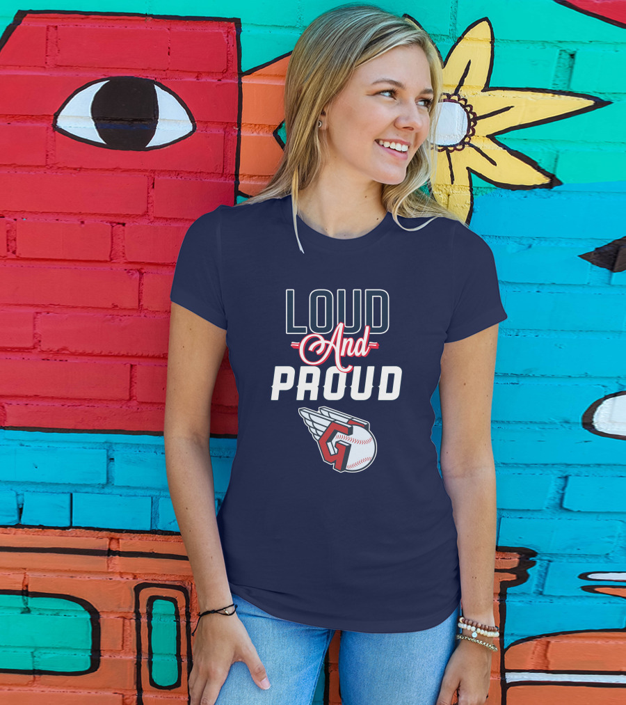 Loud And Proud Cleveland Guardians Winged Baseball T-Shirt