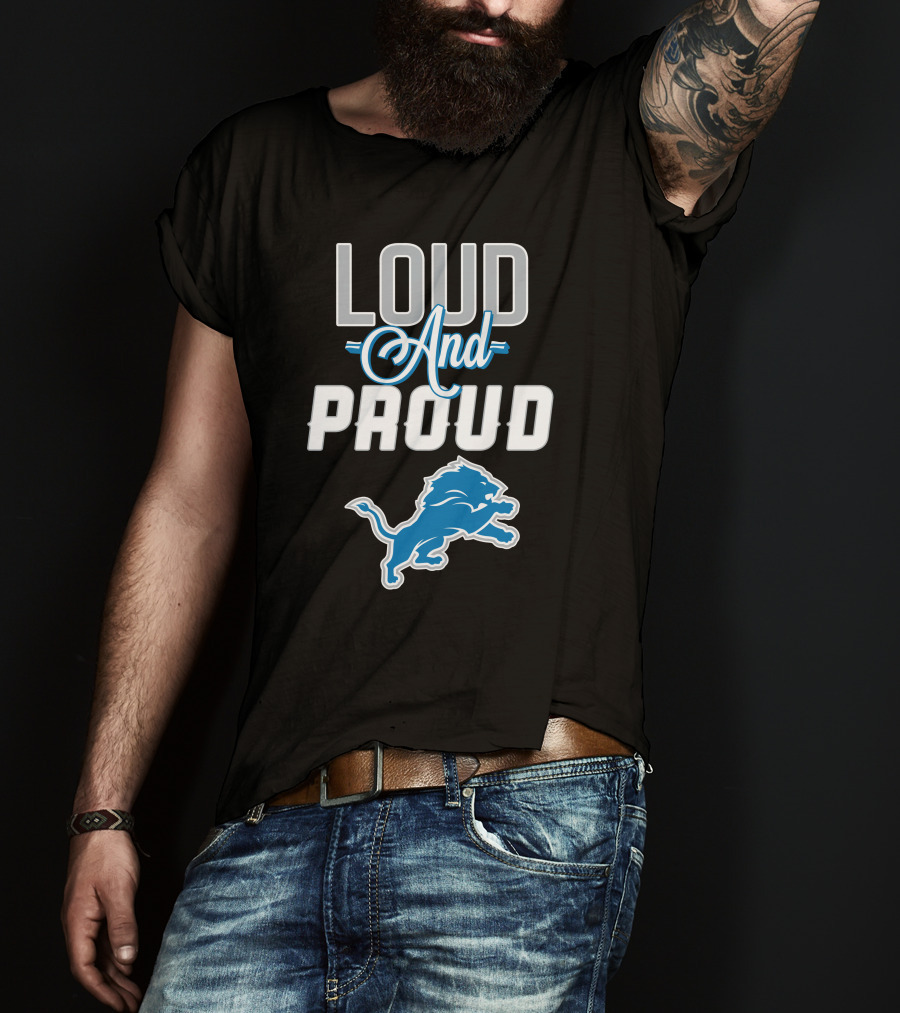 Detroit Lions Loud And Proud With Iconic Blue Lion T-Shirt