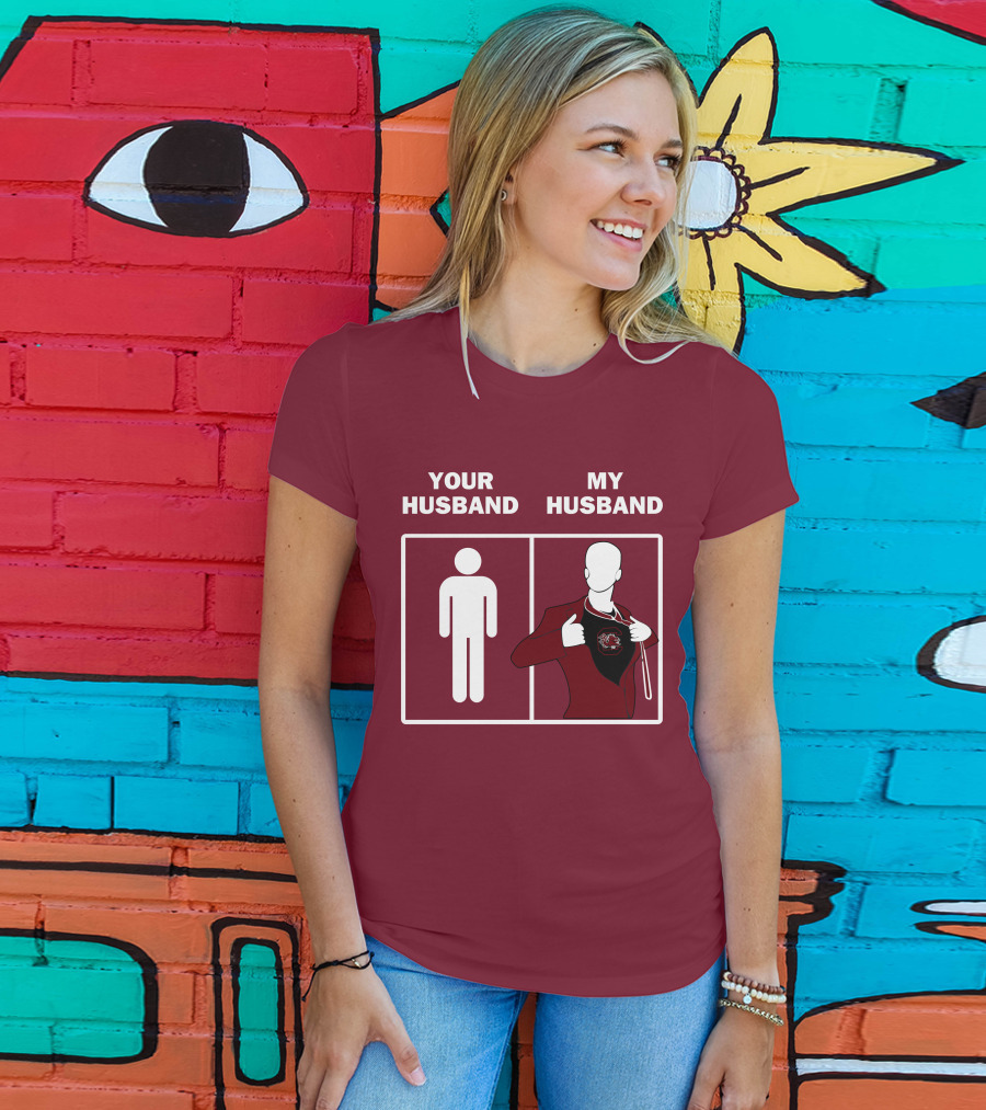 South Carolina Gamecocks Your Husband My Husband Sports Fan Comparison T-Shirt