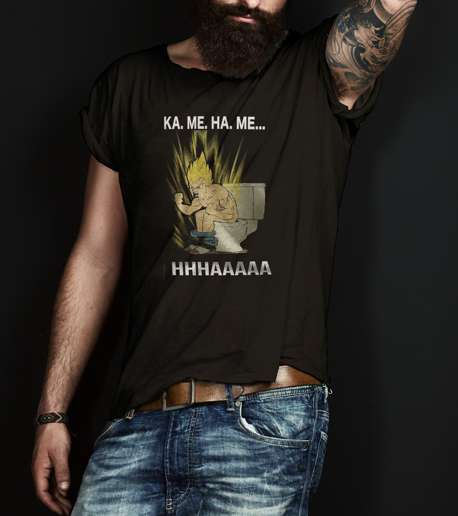 KA ME HA ME HHHAAAAA Funny Son Goku Toilet Scene T-Shirt